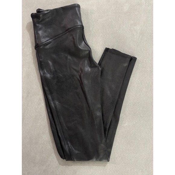 Spanx Faux Leather Leggings Women's Medium Black‎ Comfortable High Waist Tummy - Picture 4 of 8
